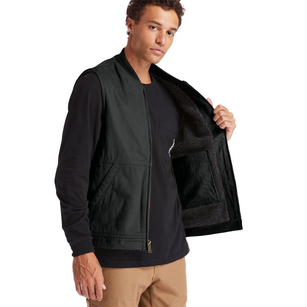 Chaleco Timberland Hombre Pro® Gritman Lined Lona Negras - Chile OIZ-103692